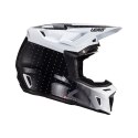 LEATT NOWOŚĆ KASK MOTO 8.5 V24 (+GOGLE VELOCITY 5.5 GRATIS) HELMET KIT BLACK/WHITE KOLOR CZARNY/BIAŁY ROZMIAR L (59-60 cm)