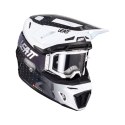 LEATT NOWOŚĆ KASK MOTO 8.5 V24 (+GOGLE VELOCITY 5.5 GRATIS) HELMET KIT BLACK/WHITE KOLOR CZARNY/BIAŁY ROZMIAR M (57-58 cm)