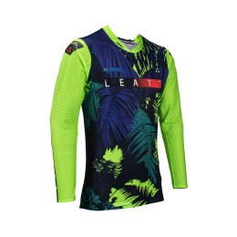 LEATT NOWOŚĆ KOSZULKA MOTO 5.5 ULTRAWELD JERSEY JUNGLE KOLOR CZARNY/GRANATOWY/ZIELONY FLUO ROZMIAR S