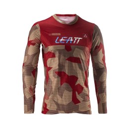 LEATT NOWOŚĆ KOSZULKA MOTO 5.5 ULTRAWELD JERSEY RUBYSTONE KOLOR CZERWONY/BRĄZOWY CAMO ROZMIAR M