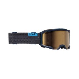 LEATT NOWOŚĆ GOGLE ROWEROWE VELOCITY 4.0 GOGGLE X-FLOW MTB IRIZ BLUE 69% KOLOR GRAFITOWY/NIEBIESKI SZYBKA ZŁOTA LUSTRO