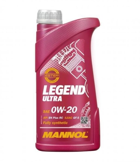 MANNOL NOWY TOWAR 07/2023 OLEJ SILNIKOWY SAMOCHODOWY 0W20 LEGEND ULTRA SN PLUS RC 1 LITR (7918) (SYNTETYCZNY)