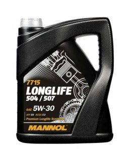 MANNOL NOWY TOWAR 07/2023 OLEJ SILNIKOWY SAMOCHODOWY 5W30 LONGLIFE 504/507 O.E.M. FOR VW, AU 4 LITRY (7715) (SYNTETYCZNY)