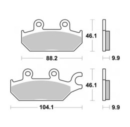 SBS KLOCKI HAMULCOWE KH642 OFF-ROAD SINTER KOLOR ZŁOTY CAN-AM COMMANDER 800/100 '18-'20, YAMAHA YXC/YXM VIKING WOLVERINE, YXE 85