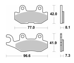 SBS KLOCKI HAMULCOWE KH675 OFF-ROAD SINTER KOLOR ZŁOTY YAMAHA YXC/YXM VIKING WOLVERINE, YXE 850 WOLVERINE '18-'20 PRAWY TYŁ