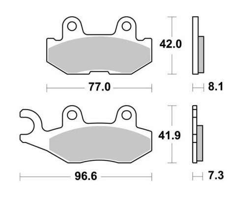 SBS KLOCKI HAMULCOWE KH675 OFF-ROAD SINTER KOLOR ZŁOTY YAMAHA YXC/YXM VIKING WOLVERINE, YXE 850 WOLVERINE '18-'20 PRAWY TYŁ