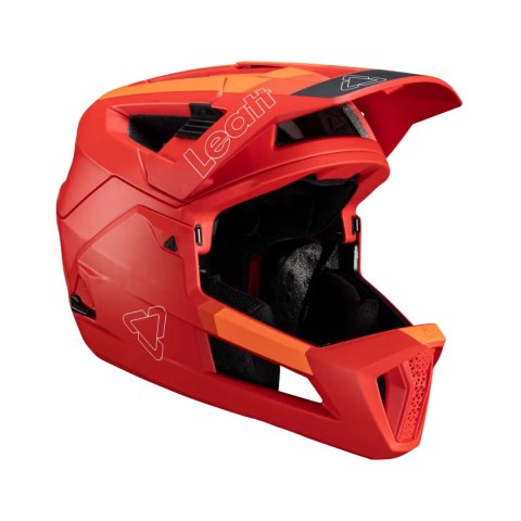 LEATT NOWOŚĆ KASK ROWEROWY MTB ENDURO 4.0 (WYPINANA SZCZĘKA) V24 HELMET RED KOLOR CZERWONY ROZMIAR S (51-55 cm)