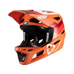 LEATT NOWOŚĆ KASK ROWEROWY MTB GRAVITY 4.0 V24 HELMET FLAME KOLOR POMARAŃCZOWY/BORDOWY/BIAŁY ROZMIAR XL (61-62 cm)