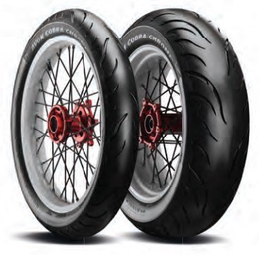 AVON KOMPLET OPON (638233/23) 130/70R18 COBRA CHROME 63H TL PRZÓD DOT 2023 (412013) + (638210/22) 300/35VR18 COBRA CHROME (87V) 