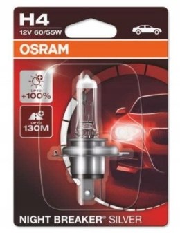 OSRAM ŻARÓWKA H4 12V 60/55W P43t NIGHT BREAKER® SILVER (+100%) - BLISTER