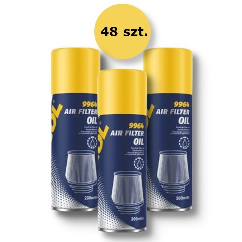 MANNOL AIR FILTER OIL PŁYN (OLEJ) DO NASĄCZANIA FILTRÓW POWIETRZA W SPRAY'U 200ML (9964) (48) KARTON 48 SZTUK (PAKIET)