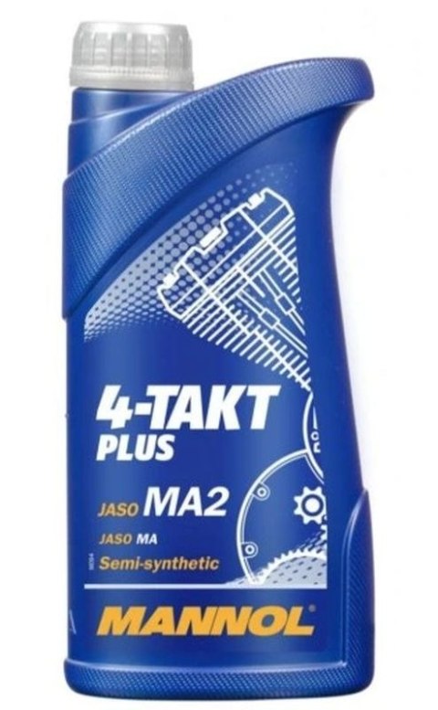 MANNOL OLEJ SILNIKOWY 4T PLUS 10W40 1L (API SL, JASO MA/MA2) SEMISYNTETYK (7202) - KARTON 40 SZTUK (PAKIET)