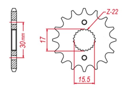 SUPERSPROX ZĘBATKA PRZEDNIA 332 13 (33213) SAMOOCZYSZCZAJĄCA HONDA CR 80 R (86-02); CR 80 RB Big Wheel (96-02); CR 85 R (03-07);