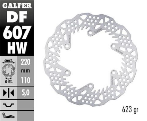 GALFER TARCZA HAMULCOWA TYŁ KTM SX/EXC/LC4 HUSABERG,HUSQVARNA,GAS GAS (220X110X5MM) SHARK WAVE ENDURO MOTOCROSS