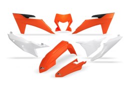 UFO KOMPLET PLASTIKÓW KTM EXC 150 / 250 / 300 TBI '24, EXC-F 250 / 350 / 450 / 500 '24 KOLOR OEM POMARAŃCZOWY BIAŁY