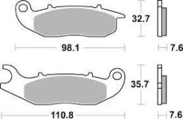 SBS KLOCKI HAMULCOWE KH465 CARBON TECH AJP PR3/PR4/PR5 '13-,DERBI TERRA/CITY CROSS 125 '08-'16, HONDA CRF 250L/M/R '13-, PIAGGIO