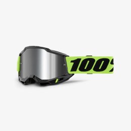 100 PROCENT GOGLE MODEL ACCURI 2 NEON YELLOW - MIRROR SILVER LENS KOLOR ŻÓŁTY FLUO/CZARNY SZYBA SREBRNE LUSTRO