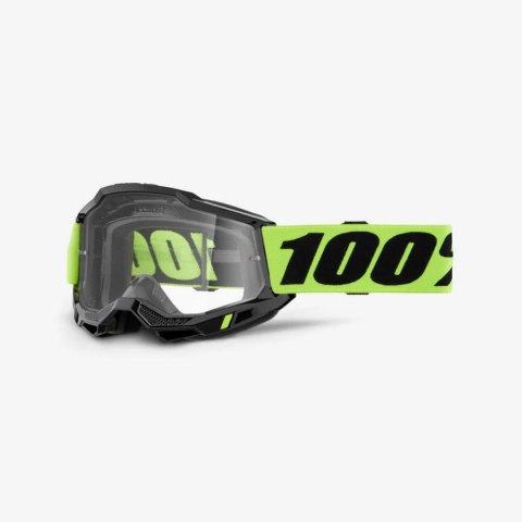 100 PROCENT GOGLE MODEL ACCURI 2 OTG NEON YELLOW - CLEAR LENS - KOLOR CZARNY/ŻÓŁTY FLUO SZYBKA PRZEŹROCZYSTA