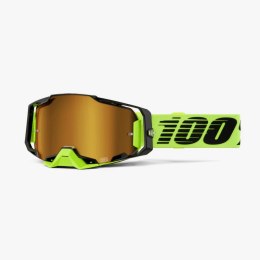 100 PROCENT GOGLE MODEL ARMEGA NEON YELLOW - MIRROR GOLD LENS - KOLOR ŻÓŁTY FLUO/CZARNY SZYBA ZŁOTE LUSTRO