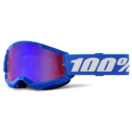 100 PROCENT GOGLE MODEL STRATA 2 BLUE - MIRROR RED/BLUE LENS - KOLOR NIEBIESKI/BIAŁY SZYBKA CZERWONO/NIEBIESKIE LUSTRO