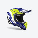 AIROH KASK CROSS / ENDURO / ATV / QUAD AVIATOR ACE 2 GROUND BIAŁY/NIEBIESKI/ŻÓŁTY FLUO M