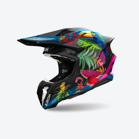 AIROH KASK CROSS / ENDURO / ATV / QUAD TWIST 3 AMAZONIA KOLOR CZARNY/ZIELONY/CZERWONY ROZMIAR L