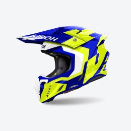 AIROH KASK CROSS / ENDURO / ATV / QUAD TWIST 3 DIZZY KOLOR BIAŁY/NIEBIESKI/ŻÓŁTY FLUO ROZMIAR XL