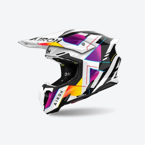 AIROH KASK CROSS / ENDURO / ATV / QUAD TWIST 3 RAINBOW KOLOR BIAŁY/CZARNY/ZÓŁTY ROZMIAR L