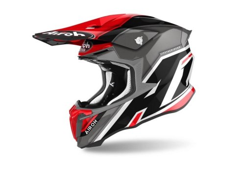 AIROH WYPRZEDAŻ KASK CROSS / ENDURO / ATV / QUAD TWIST 2.0 SHAKEN KOLOR CZARNY/CZERWONY/SZARY ROZMIAR S