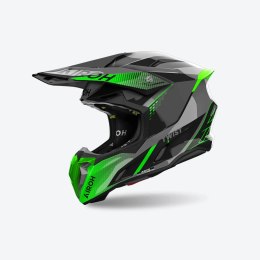 AIROH KASK CROSS / ENDURO / ATV / QUAD TWIST 3 SHARD GREEN GLOSS KOLOR ZIELONY FLUOCZARNY/SZARY ROZMIAR L