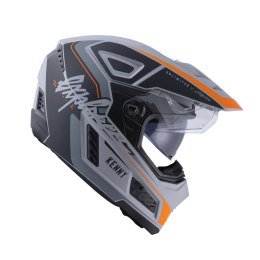 KENNY RACING KASK DUAL ADVENTURE MODEL EXPLORER GREY KOLOR CZARNY/SZARY/POMARAŃCZOWY ROZMIAR XL (61 - 62 CM)