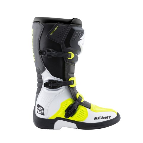 KENNY RACING BUTY CROSS/ENDURO MODEL TRACK WHITE/NEON YELLOW KOLOR BIAŁY/CZARNY/ŻÓŁTY FLUO ROZMIAR 42