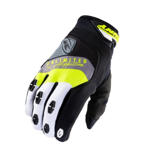 KENNY RACING RĘKAWICE CROSS/ENDURO MODEL SAFETY BLACK/GREY/YELLOW KOLOR CZARNY/SZARY/ŻÓŁTY FLUO ROZMIAR XXXL