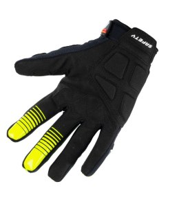 KENNY RACING RĘKAWICE CROSS/ENDURO MODEL SAFETY BLACK/RED/ORANGE KOLOR CZARNY/CZERWONY/ŻÓŁTY FLUO ROZMIAR L