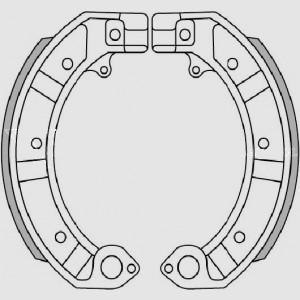 BRENTA SZCZĘKI HAMULCOWE PIAGGIO PK 50/125, PX 125/150/200, GS 160, SS 180/200, PE 200 (Z BLASZKAMI)(150x24mm) (FT 0128)