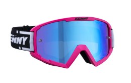 KENNY RACING GOGLE MODEL TRACK NEON PINK - BLUE LENS - KOLOR RÓŻOWY/CZARNY SZYBKA NIEBIESKIE LUSTRO