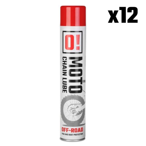 OMOTO ZESTAW 12 SZTUK SPRAY SMAR DO ŁAŃCUCHA 750ML OFF ROAD O! CHAIN LUBE (O!MOTO) (OLE-023) (PAKIET 12 SZTUK)