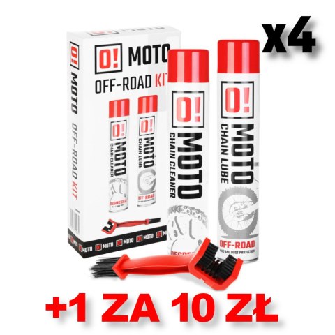 OMOTO ZESTAW 4+1 DO CZYSZCZENIA I SMAROWANIA ŁAŃCUCHA OFF ROAD O! CHAIN CARE AND PROTECTION 2+1 ZESTAW Z SZCZOTKĄ (2 X 750ML) (O